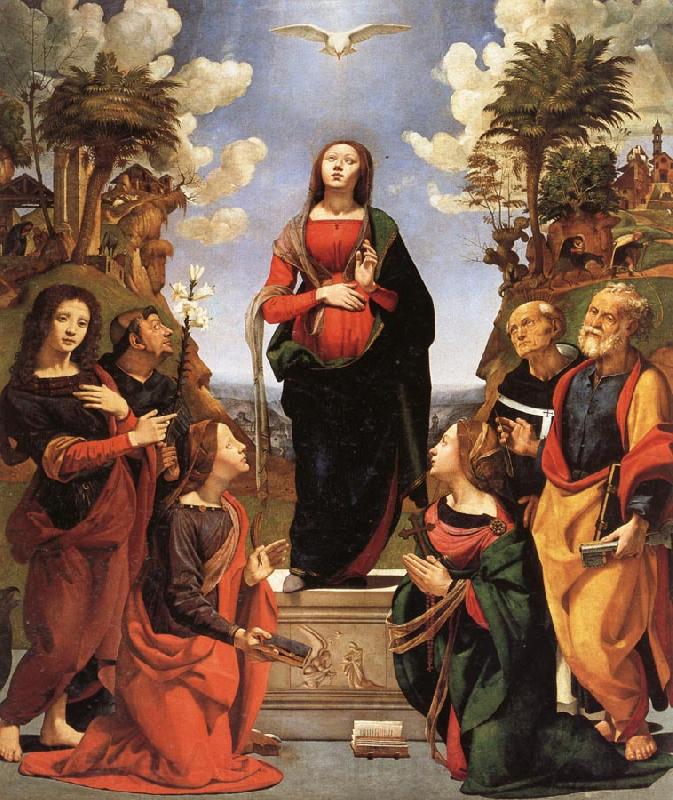 Piero di Cosimo The Immaculate Conception and Six.Saints France oil painting art